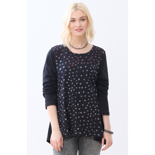 Sanwa Cotton Jersey Swing Top - Black Sanwa Cotton Jersey Swing Top - Black