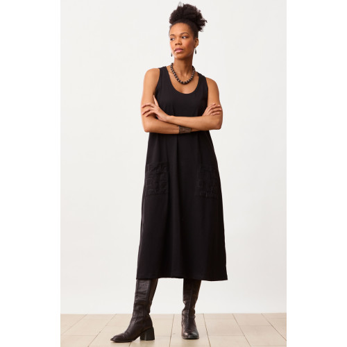 Priya Jersey A-line Midi Tank Dress - Black Priya Jersey A-line Midi Tank Dress - Black