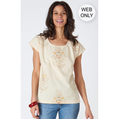 Tivisha Organic Cotton Cap Sleeve Top - Warm white Tivisha Organic Cotton Cap Sleeve Top - Warm white
