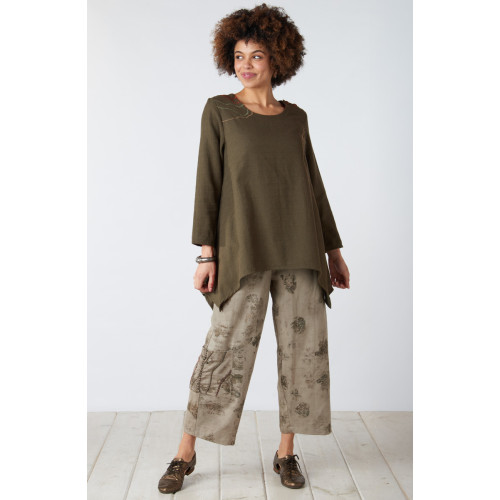 Kesari Cotton Twill Pull-On Crop Pant - Onion Peel Kesari Cotton Twill Pull-On Crop Pant - Onion Peel