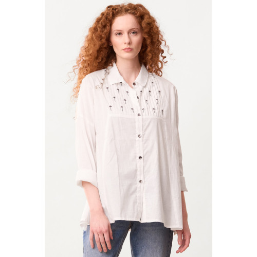 Vanita Classic Collar Embroidered Shirt - White Vanita Classic Collar Embroidered Shirt - White